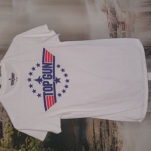 Top Gun Adult Small classic white short sleeve cotton Tshirt